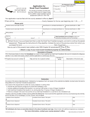 Oregon Small Tract Forestland Application