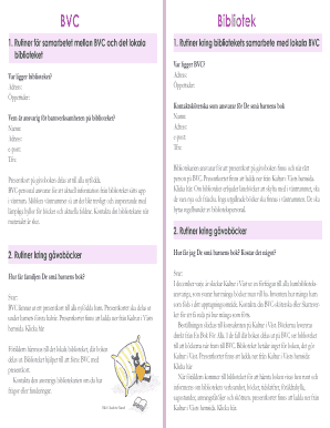 Swedish Child Health Care and Library Collaboration Checklist