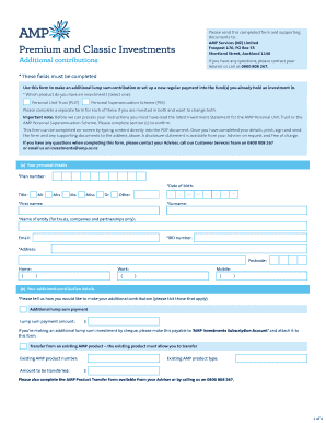 AMP Additional Contribution Form