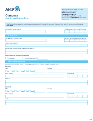 AMP Identity Verification Form