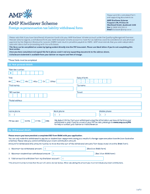 Foreign Superannuation Tax Liability Withdrawal Form