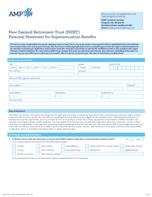 New Zealand Retirement Trust Superannuation Benefits Application