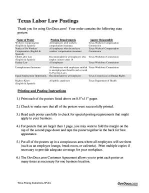 Texas Labor Law Postings
