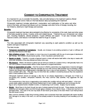 Consent to Chiropractic Treatment Form