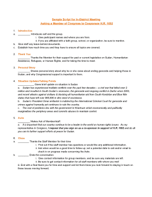 US Congressional Meeting Script