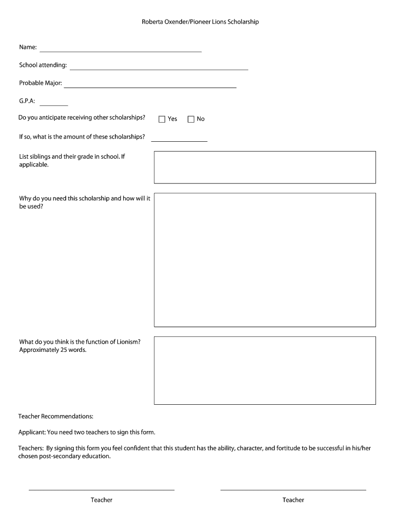 Fillable Online montpelier k12 oh Roberta OxenderPioneer Lions