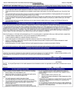RailCorp Track Safety Awareness Assessment Form