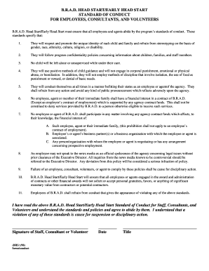 Fort campbell child care fee chart - Standard of Conduct - BRAD Child Development Programs