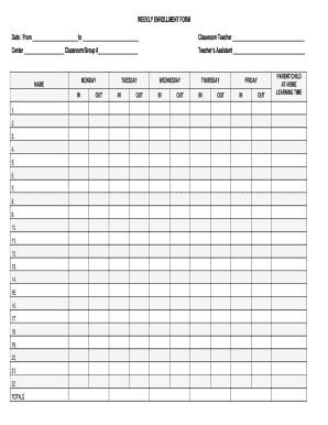 Weekly Enrollment Form