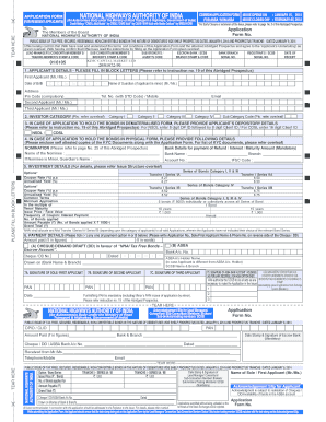 National Highways Authority of India Bond Application Form