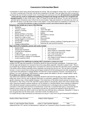 Concussion Information Sheet
