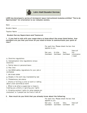 Student Survey Supervisors and Teamwork