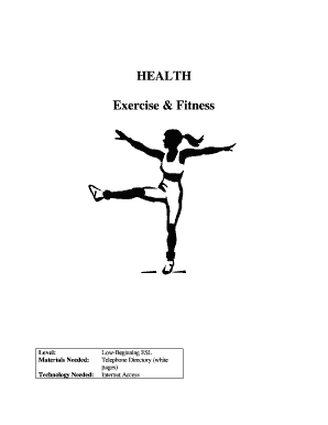 Exercise and Fitness Worksheet