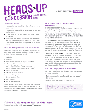 Concussion Acknowledgement and Signature Form