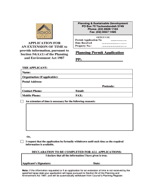 Planning Permit Extension Application