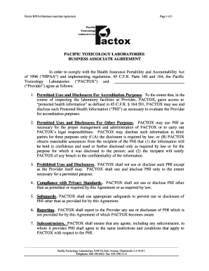 Pactox HIPAA Business Associate Agreement