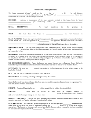 Residential Lease Agreement