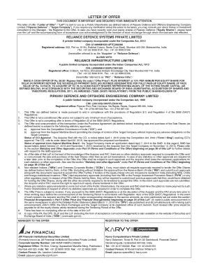 This letter of offer (Letter of Offer LoF) is sent to you as a Public Shareholder (as defined below) of Pipavav Defence and Offshore Engineering Company