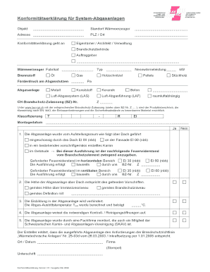 Konformitätserklärung für System-Abgasanlagen