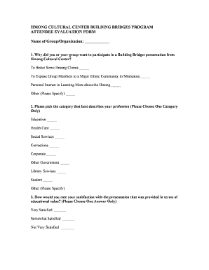 BUILDING BRIDGES PROGRAM EVALUATION FORM - hmongstudies