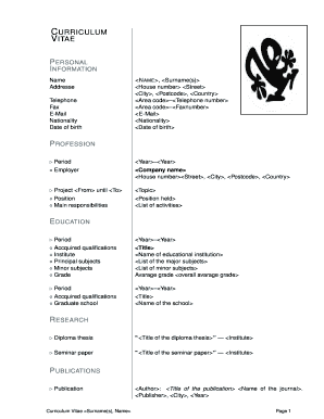 Curriculum Vitae Template