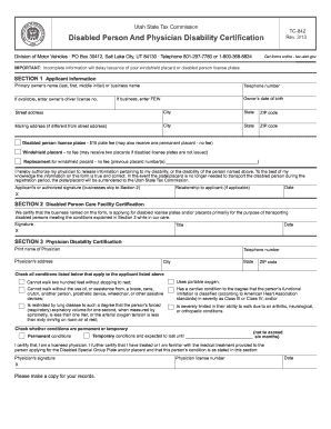 Utah Disabled Person Certification Form