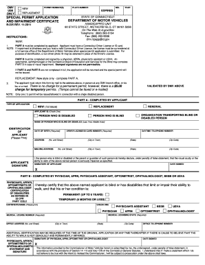 Connecticut Handicapped Unit Special Permit Application