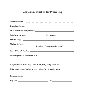 Application for Blanket Occupational Accident Insurance