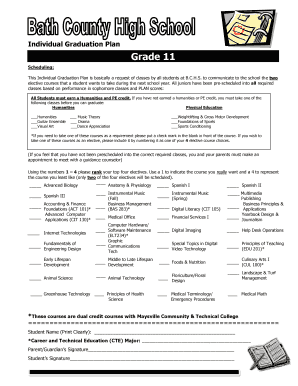 Individual Graduation Plan Form