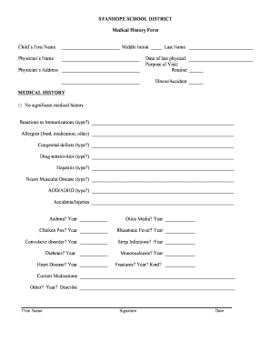 Medical History Form