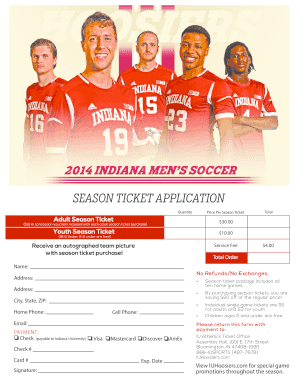 Indiana University Season Ticket Application
