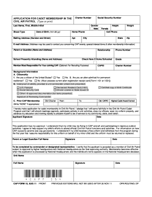 Civil Air Patrol Cadet Membership Application