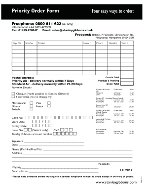 Stanley Gibbons Priority Order Form