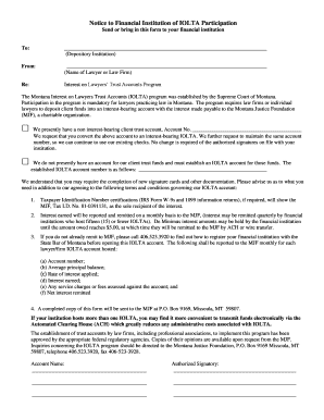 Montana IOLTA Participation Notice