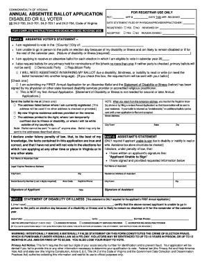Virginia Annual Absentee Ballot Application