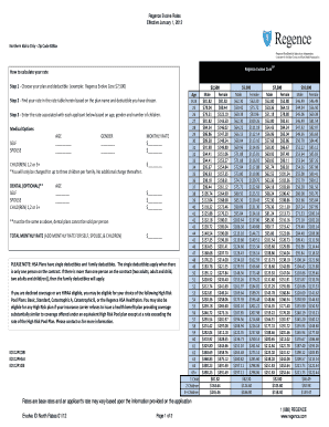 Regence Evolve Health Insurance Rate Table