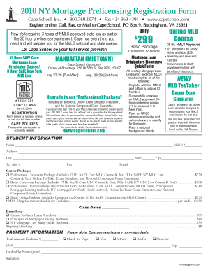 New York Mortgage Prelicensing Registration Form