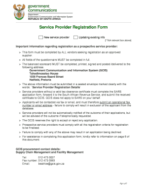 Service Provider Registration Form