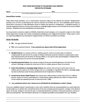 Veteran Self-Identification Form