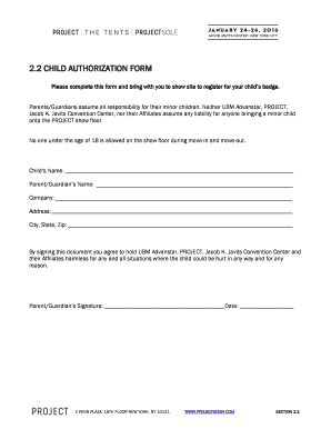 Child Authorization Form