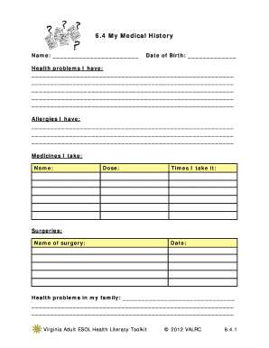 Medical History Form