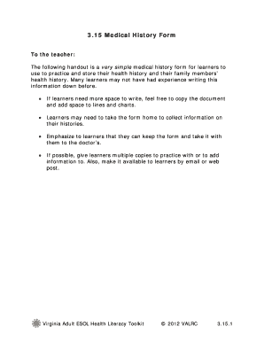 Medical History Form