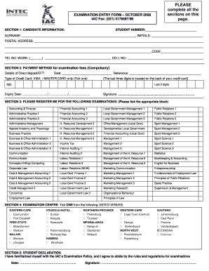 IAC Examination Entry Form