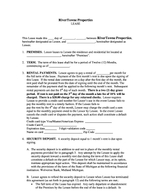 RiverTowne Properties Lease Agreement