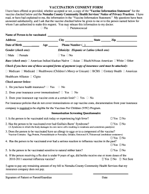 Vaccination Consent Form