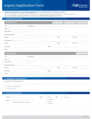 e(give) Application Form