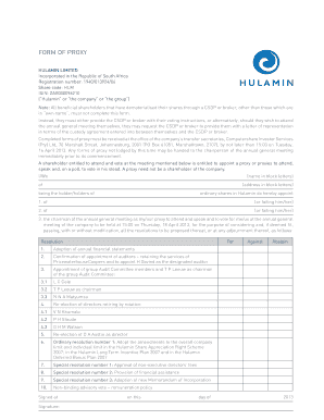 Hulamin Proxy Form