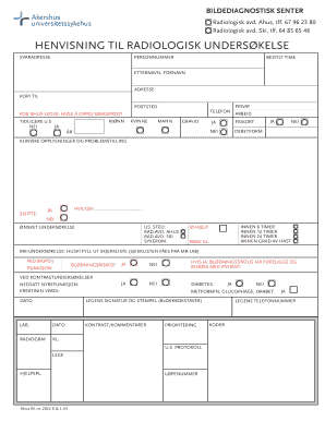 Norwegian Radiological Examination Referral Form