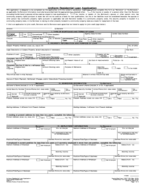 Uniform Residential Loan Application