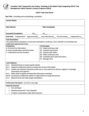 Ontario Workshop Cancellation and Rescheduling Task
